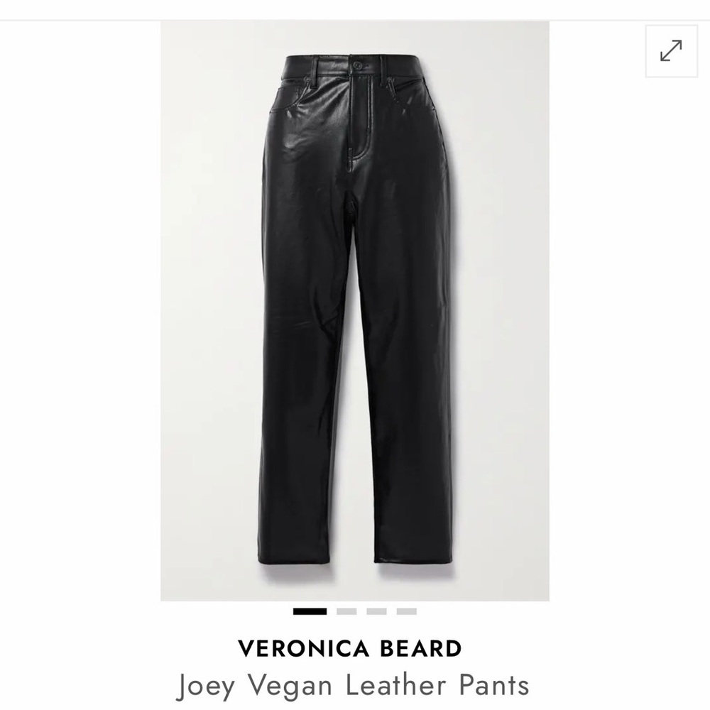 Veronica Beard Shiny Black Vegan Leather Trousers